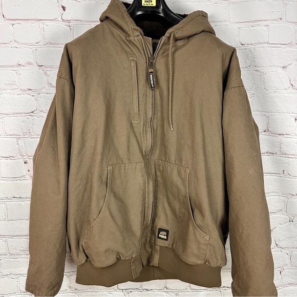 Berne outdoor chore Jacket coat Mens size 3XL Workwear Hooded Regular Fit Beige - Picture 3 of 12